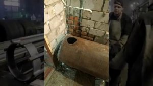 Печка для гаража из труб.