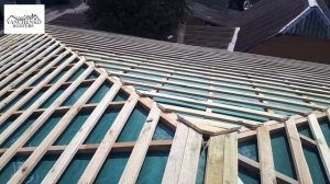 Вальмовая Крыша. Монтаж битумной черепицы Kerabit. Монтаж стропильной системы.Монтаж мягкой черепиц