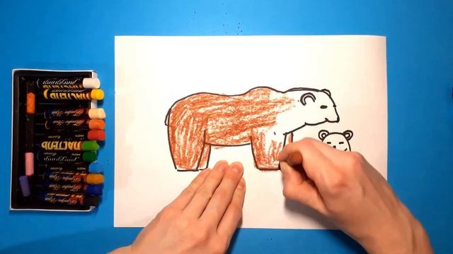 Как нарисовать МЕДВЕДИЦУ С МЕДВЕЖОНКОМ. Рисуем с детьми. How To Draw A BEAR.
