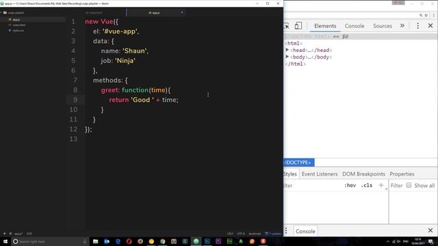 Vue JS 2 Tutorial #3 - Data & Methods смотреть онлайн