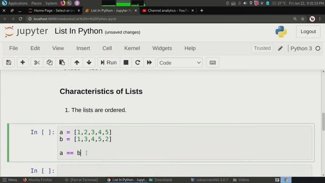 #31 List In Python With Examples | Introduction To List In Python And Characteristics Of List смотреть онлайн