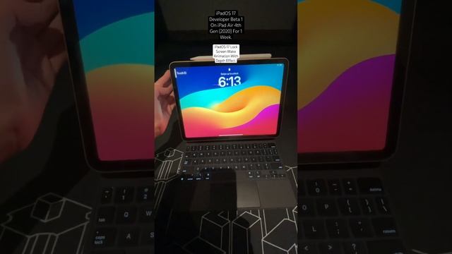 iPadOS 17 D B 1 On iPad Air 4 For 1 Week. iPadOS 17 Lock Screen Wake Animation With Depth Effect. смотреть онлайн
