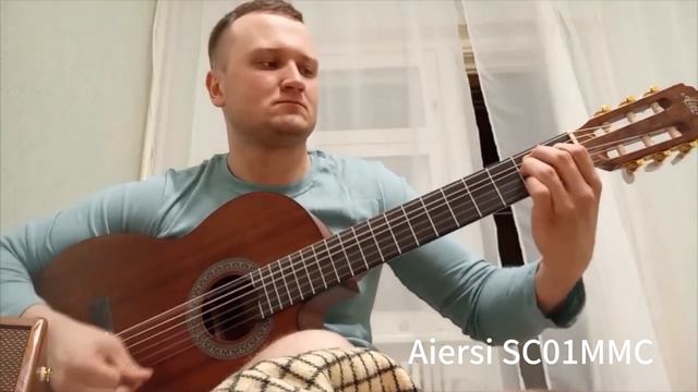 Low budget price Aiersi cutaway mahogany classical guitar SC01MMC смотреть онлайн