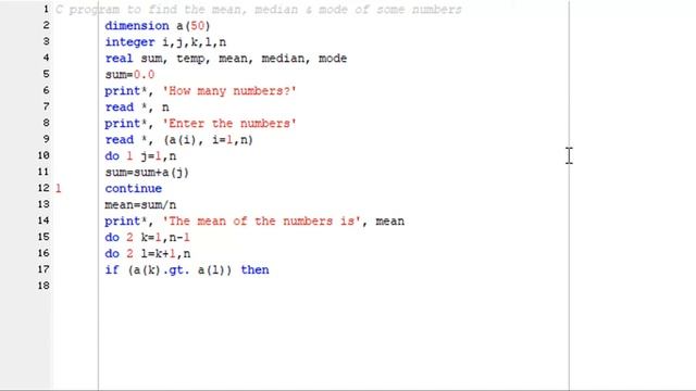 Mean, Median & Mode | FORTRAN смотреть онлайн