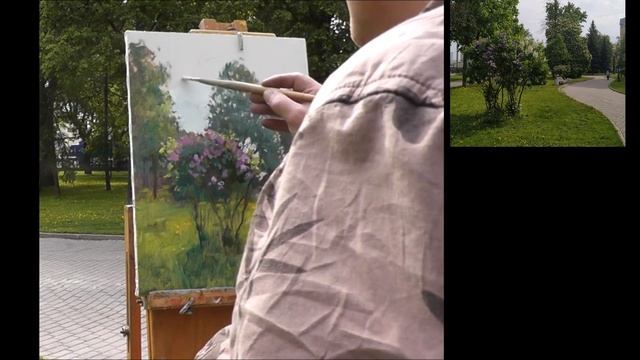 Учимся рисовать. Сирень Картина маслом поэтапно часть 2. смотреть онлайн