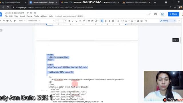 Webpage / CRUD in mysql/Php Final Exam for Information Management.. смотреть онлайн