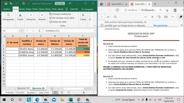 Ejercicio 20 Excel смотреть онлайн
