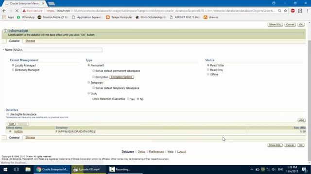 Tutorial Membuat Tablespace dan User Baru di Oracle Enterprise Manager смотреть онлайн