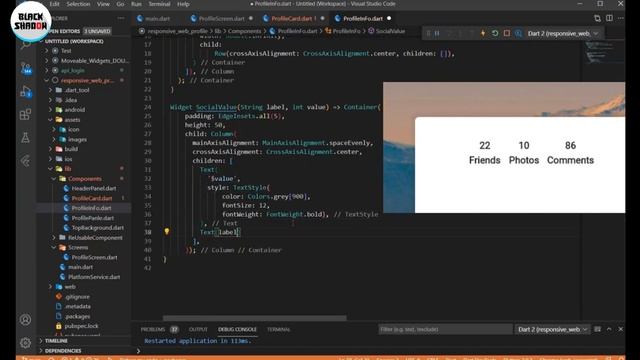 Responsive Profile Ui Design Web & Mobile speedcode #1. Flutter-BlackShadow смотреть онлайн