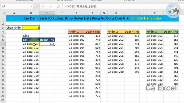 Cách tạo danh sách sổ xuống (drop-down list) động vô cùng đơn giản chỉ với hàm Index trong Excel смотреть онлайн