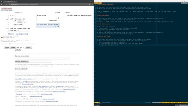 CS 61A Summer 2017 make_adder Python Tutor Walkthrough смотреть онлайн