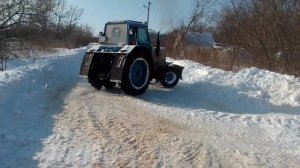 чистим снег на МТЗ