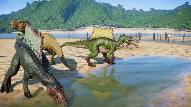 Tyrannosaurus Rex Vs Spinosaurus Jurassic World Evolution Mods   Dinosaurs Fighting In Isla Nublar
