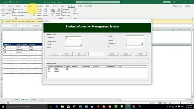 Student Information Management System Using Excel GUI VBA enable || Advanced Excel Part-II смотреть онлайн