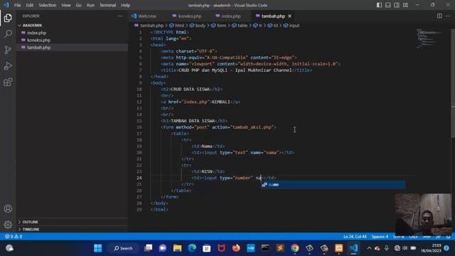 Langkah mudah membuat CRUD dengan PHP dan MySQLi !? | Input Data | Ipal Mukhnizar Channel | Part #3 смотреть онлайн