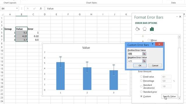 Simple Custom Error Bars Excel 2013 смотреть онлайн