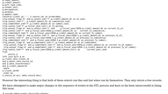 Databases: MySQL statements that are part of a process getting stuck on sending_data смотреть онлайн