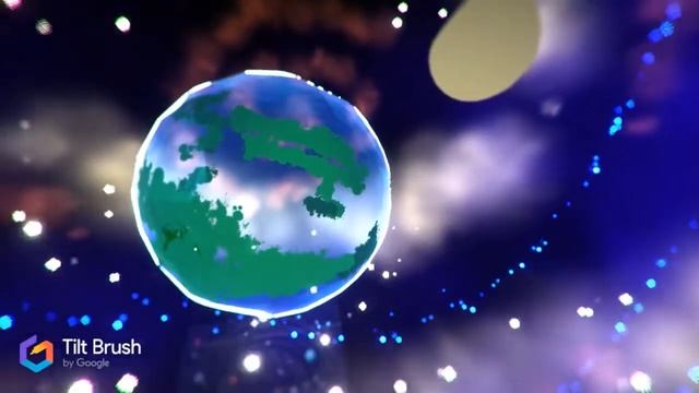 VR painting - virtual mixed reality art Tilt Brush - Космос - виртуальная реальность смотреть онлайн