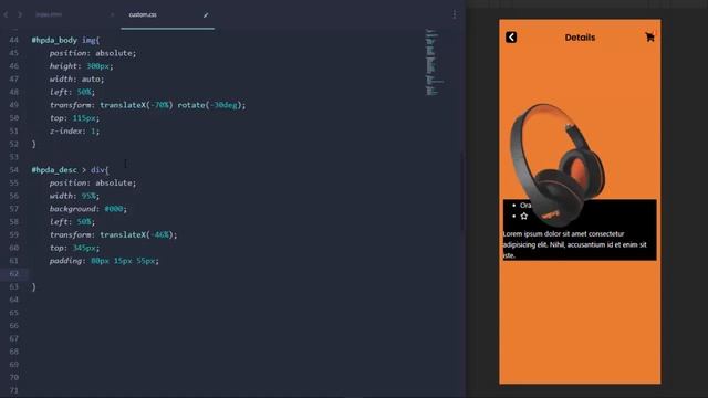 UI Design Tutorial - Headphone Details App UI | HTML CSS BOOTSTRAP смотреть онлайн