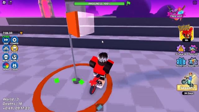 Играю в роблокс в Obby But You're on a Bike смотреть онлайн