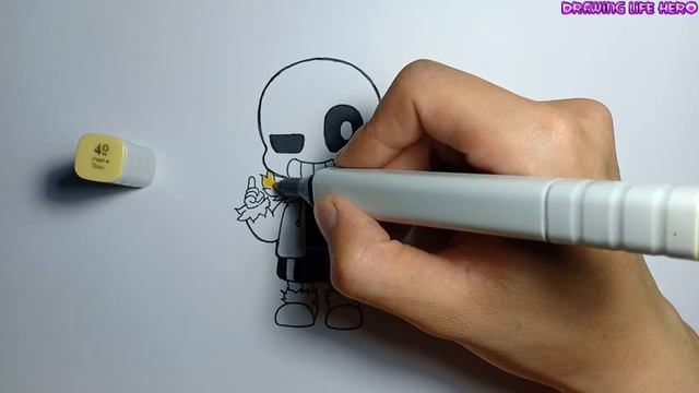 How To Draw Fire Sans Chibi Very Easy смотреть онлайн