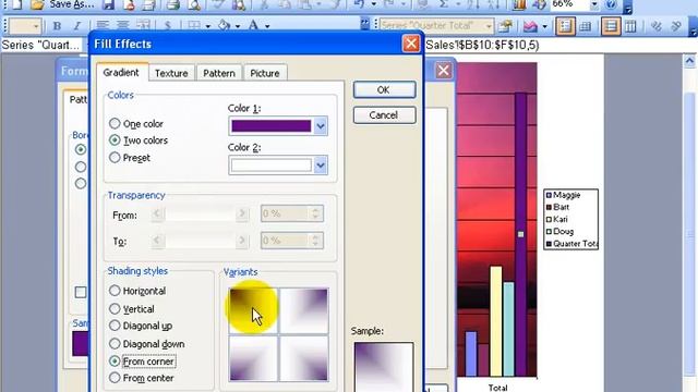 Excel 2003: Chart Options, Titles, Axes, Gridlines, Labels, Legend смотреть онлайн