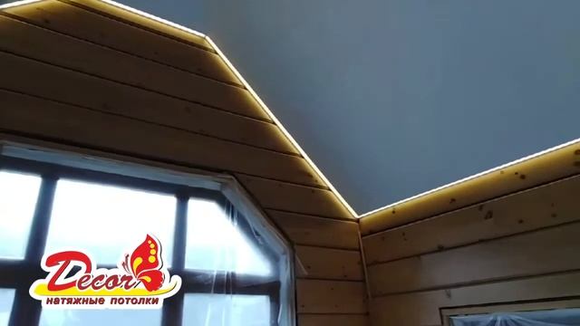 Готовый бесшовный потолок в деревянном доме - сеть студий натяжных потолков Decor в Нижнем Новгород смотреть онлайн