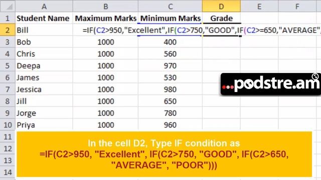 How to Calculate Grade in Excel 2010 or later смотреть онлайн