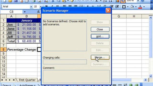 Excel 2003 Tutorial Merging Scenarios Microsoft Training Lesson 31.3 смотреть онлайн