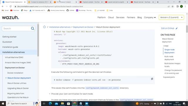 Wazuh tutorial 8. wazuh installation on docker env using docker-compose single-node-infra Devopstoo смотреть онлайн