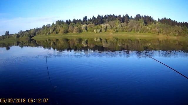 Съёмка экшен камеры SJCAM SJ4000 на рассвете на рыбалке. смотреть онлайн