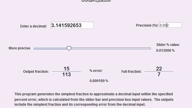 decimal to fraction approximation using java program смотреть онлайн