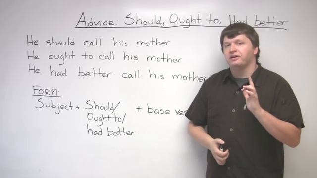 Grammar - Giving Advice - SHOULD, OUGHT TO, HAD BETTER