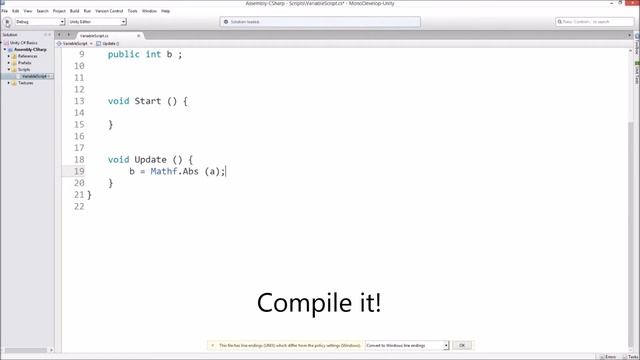 Unity C# Tutorial - Basics: Mathf.Abs() - Get an absolute value смотреть онлайн