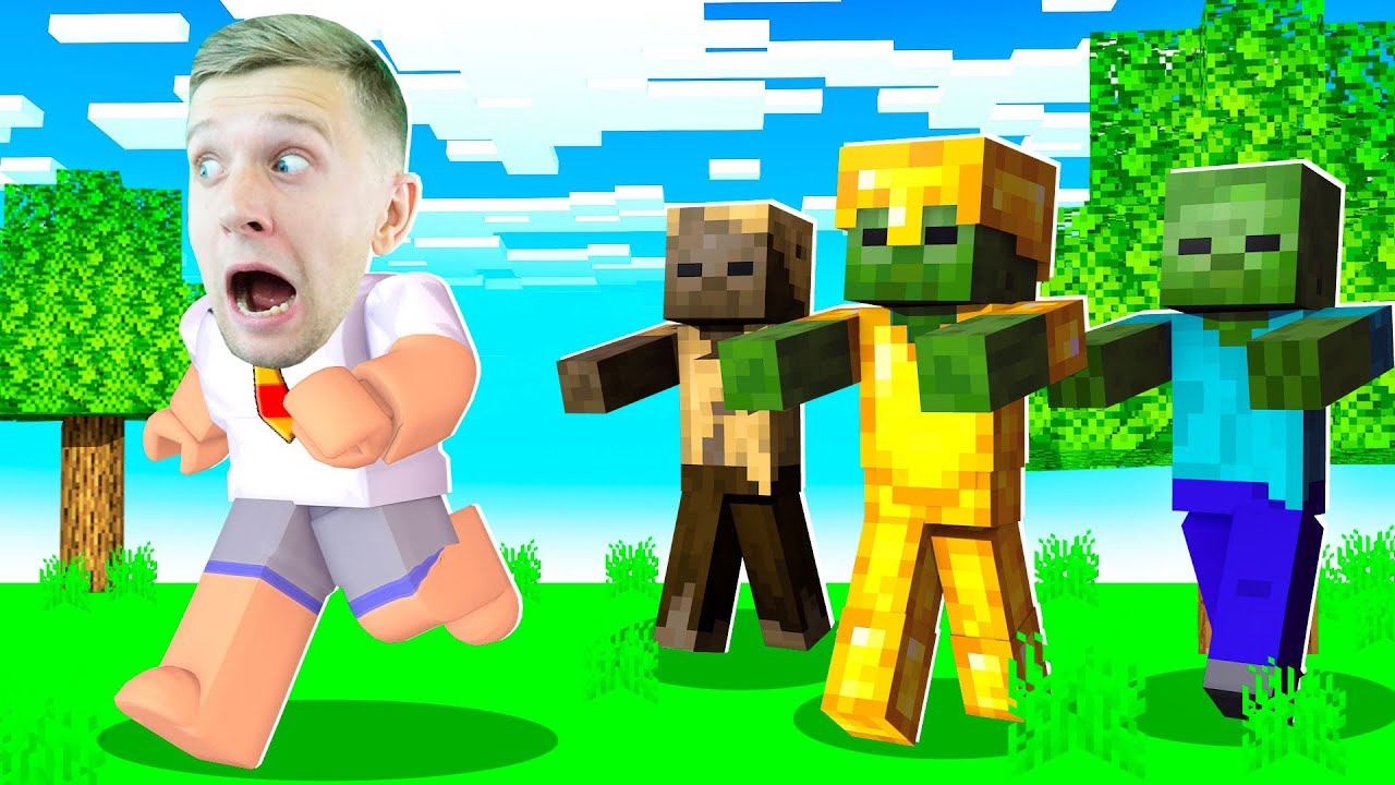 НУБ МАЙНКРАФТ 2D ПОБЕГ от ЗОМБИ! смотреть онлайн