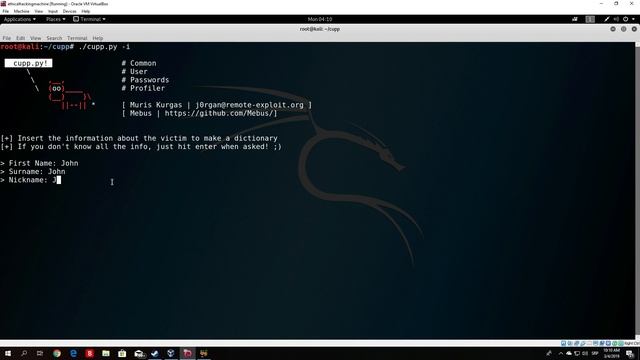 Making Password Lists WIth Cupp смотреть онлайн