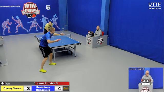 20:30 Плющ Павел 0-3 Самойлов Владимир  стол 5 ЮГ-3  17.02.21