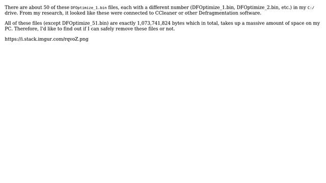Can I remove massive DFOptimize_#.bin files from C:? смотреть онлайн