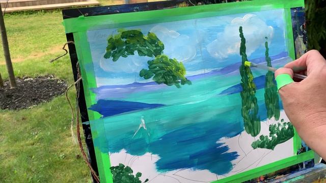 СРЕДИЗЕМНОМОРЬЕ. Морской пейзаж. Акрил/Гуашь MEDITERRANEAN. Seascape. Acrylic / Gouache