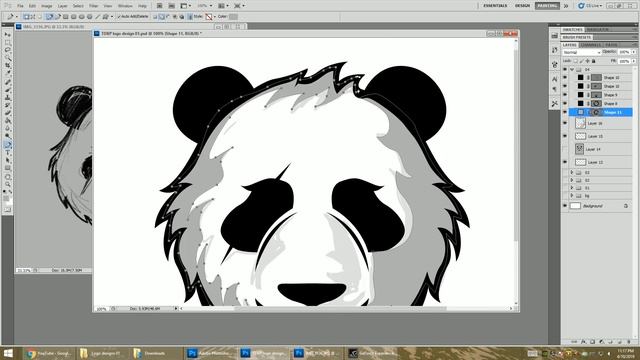 CREATING A PANDA LOGO USING ADOBE PHOTOSHOP | LOGO DESIGN PROCESS смотреть онлайн