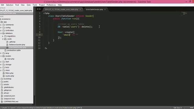 01 laravel ecommerce book store migrate users table and seed users смотреть онлайн