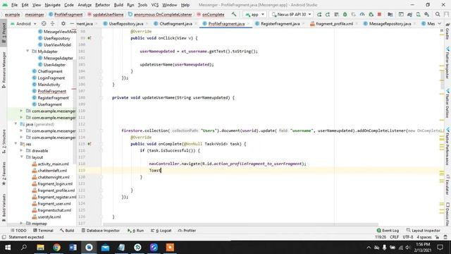 6.2 Displaying Images and Updating UserName (2/2) | ChatApp - JAVA | MVVM | Firestore | смотреть онлайн
