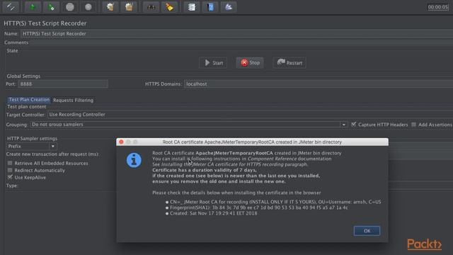Learning JMeter 5.0 : Setting Up the Recording Proxy in Firefox | packtpub.com смотреть онлайн