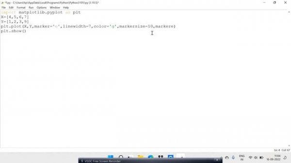 Make a line chart Graph with color line in python||Write a program in python for a Line chart graph