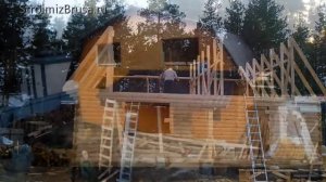 Дом-баня с мансардой БД-25 «Николай-2» (6х9). Мансардная дом-баня из бруса 6х9.