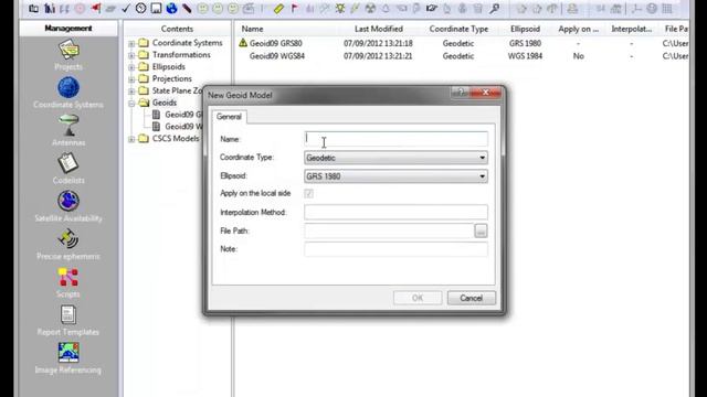 Leica Geo Office Video Guide:  Geoid Model Installation
