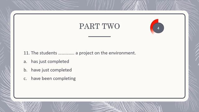 GRAMMAR TEST (PRESENT PERFECT SIMPLE OR PRESENT PERFECT CONTINUOUS) смотреть онлайн
