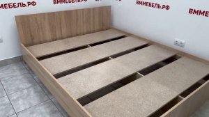 Кровать Амелина 160 (160 на 200), дуб сонома с настилом из ДСП (ВМ-Мебель)