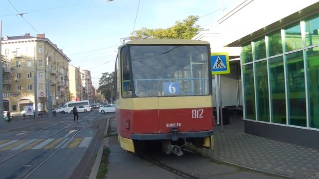Ростовский трамвай 812 к конечной Ц.Рынок под посадку. 20.10.23г смотреть онлайн
