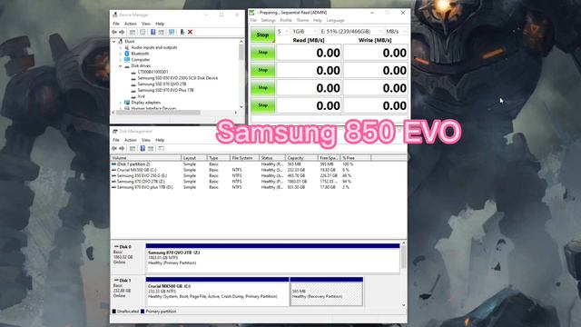 SSD read/write speed test (Crucial MX500, 850 EVO, 870 QVO, 970 EVO plus) смотреть онлайн